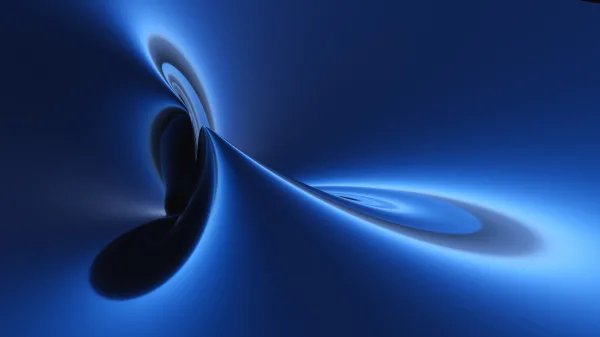 Art abstrait bleu futuriste avec formes fluides lumineuses