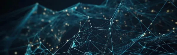 Réseau numérique abstrait représentant les connexions de données et l'intelligence artificielle
